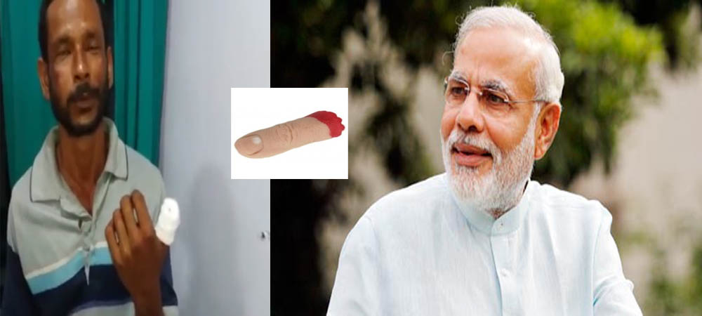 PM मोदी की लंबी उम्र के लिए प्रशंसक ने मंदिर में चढ़ाया अपना अंगूठा, बोला- देश को मोदी...