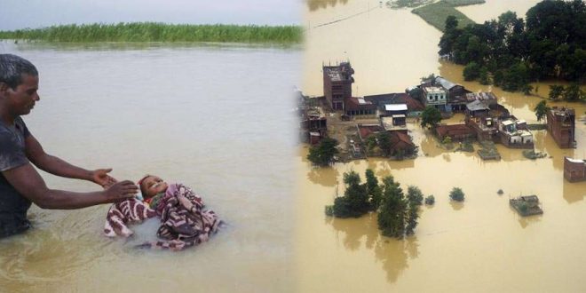 देखे फोटो: बाढ़ की वजह से नहीं मिली जमीन, तो इस तरह करना पड़ा बच्चे का...