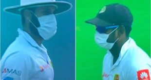 दिल्ली टेस्टः खराब हवा के कारण मास्क पहनकर मैदान में उतरे श्रीलंकाई खिलाड़ी