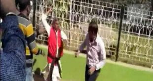 बीजेपी नेता की दबंगई, गाड़ी से नेमप्लेट हटवा रहे अफसर को जड़े दनादन थप्पड़