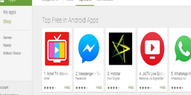 Google प्ले-स्टोर पर टॉप चार्ट में पहुंचा Airtel TV ऐप, WhatsApp और JioTV को छोड़ा पीछे