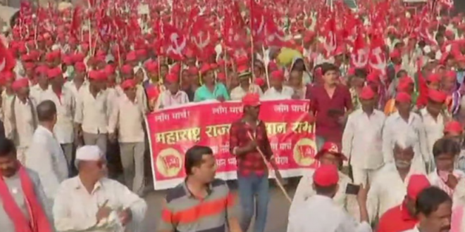 30 हजार किसानों की रैली पहुंची मुंबई के पास, 12 को विधानसभा घेरने की तैयारी