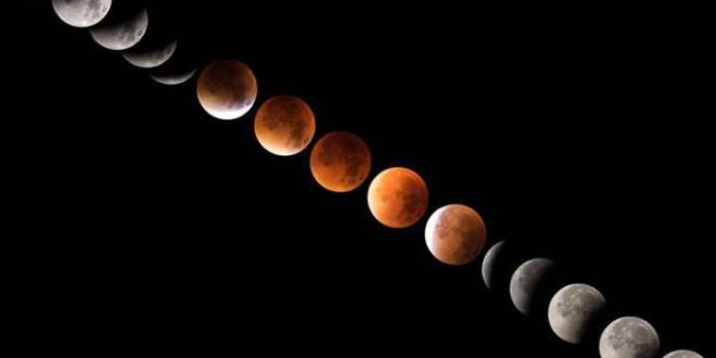 चंद्रहग्रहण : रंग बदलते हुए सुर्ख लाल हो गया चन्द्रमा, बेहद अद्भुत नजारा